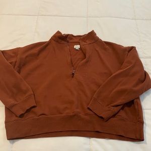 Oversized cropped half zip- so cute